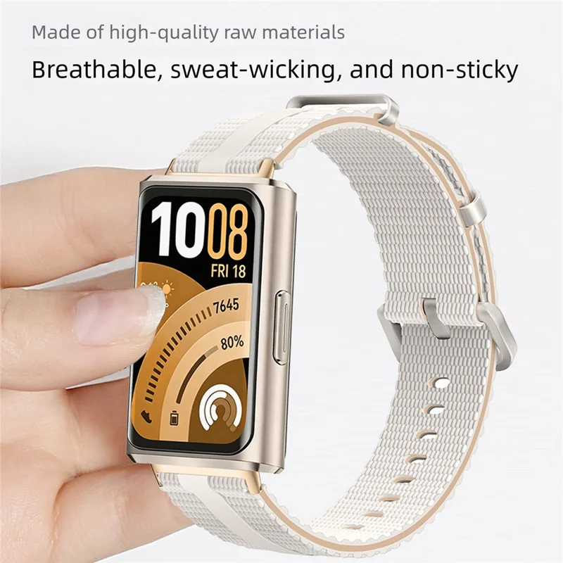 Strap for Huawei Band 11 Pro NFC / 11 NFC / 11 Pro / 11 Silicone Band Linear Texture Sport Wristband - Orange+Black