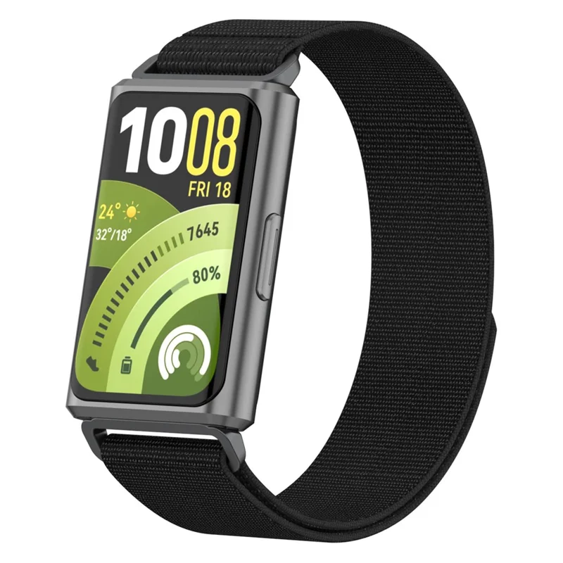 Strap for Huawei Band 11 Pro NFC / 11 NFC / 11 Pro / 11 Nylon Loop Band Round Tail Replacement Wristband - Black