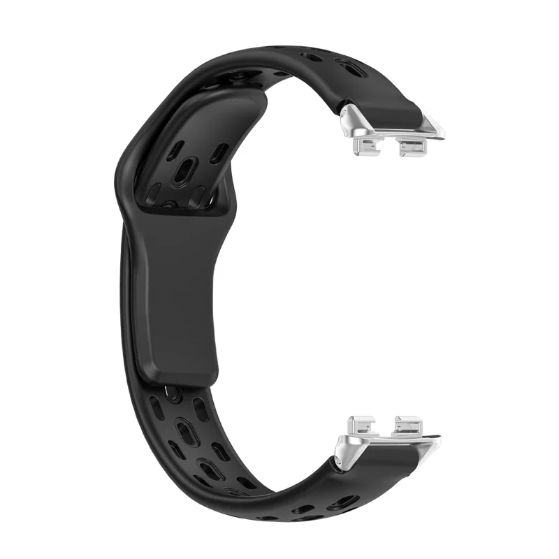 Watch Band for Huawei Band 11 Pro NFC / 11 NFC / 11 Pro / 11 Holes Design Silicone Wrist Strap - Black