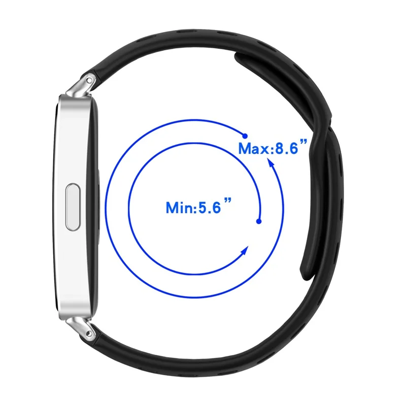 Watch Band for Huawei Band 11 Pro NFC / 11 NFC / 11 Pro / 11 Holes Design Silicone Wrist Strap - Black