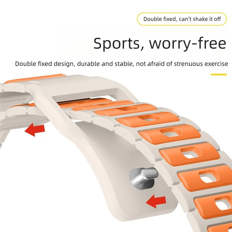 Silicone Strap for Xiaomi Smart Band 10 Pro / 9 Pro / 8 Pro / Redmi Watch 6 / 5 / 4 Textured Sport Band Replacement Wristband - White+Grey