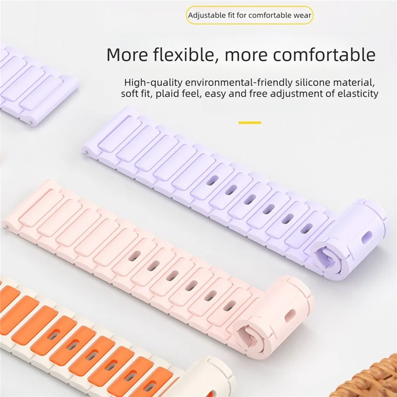 Silicone Strap for Xiaomi Smart Band 10 Pro / 9 Pro / 8 Pro / Redmi Watch 6 / 5 / 4 Textured Sport Band Replacement Wristband - White+Grey