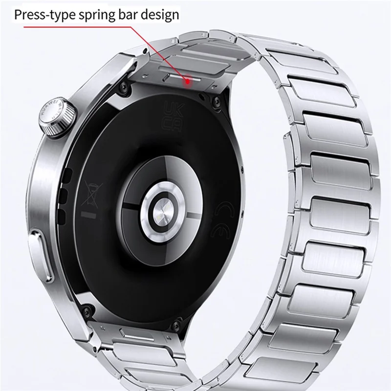 For Huawei Watch 4 Pro Stainless Steel Band Press-Type Magnetic Metal Watch Strap - Titanium Grey
