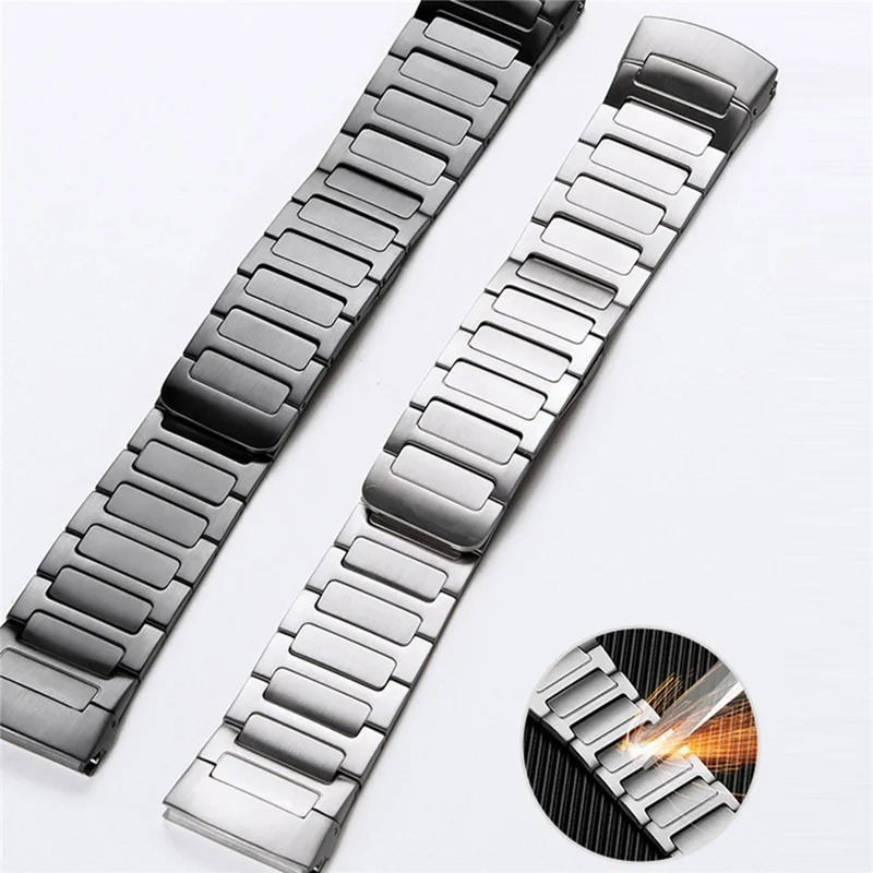For Huawei Watch 4 Pro Stainless Steel Band Press-Type Magnetic Metal Watch Strap - Titanium Grey