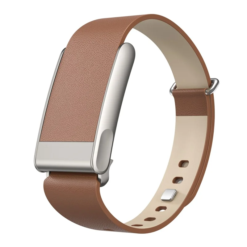 For WHOOP 5.0 LIFE MG Leather Band Stainless Steel Buckle Replacement Watch Strap - Brown / Titanium