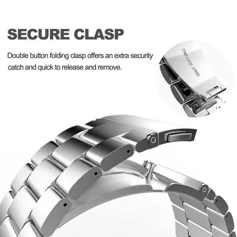 For Realme Watch 5 3-Bead Stainless Steel Band + PC Watch Case with Tempered Glass Screen Protector - Black