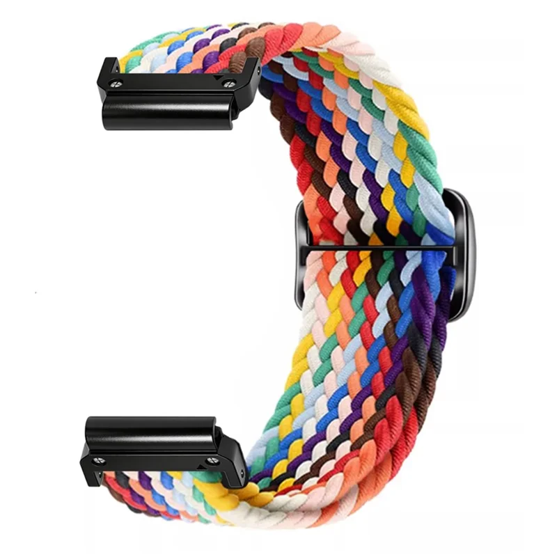 For Huami Amazfit T-Rex Ultra 2 Woven Elastic Watch Strap Nylon Sport Band - Rainbow