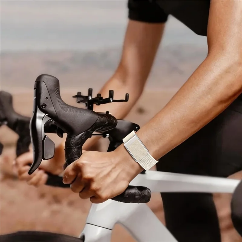 For WHOOP 5.0 Breathable Nylon Loop Band Magic Tape Adjustable Sports Watch Strap - Starlight