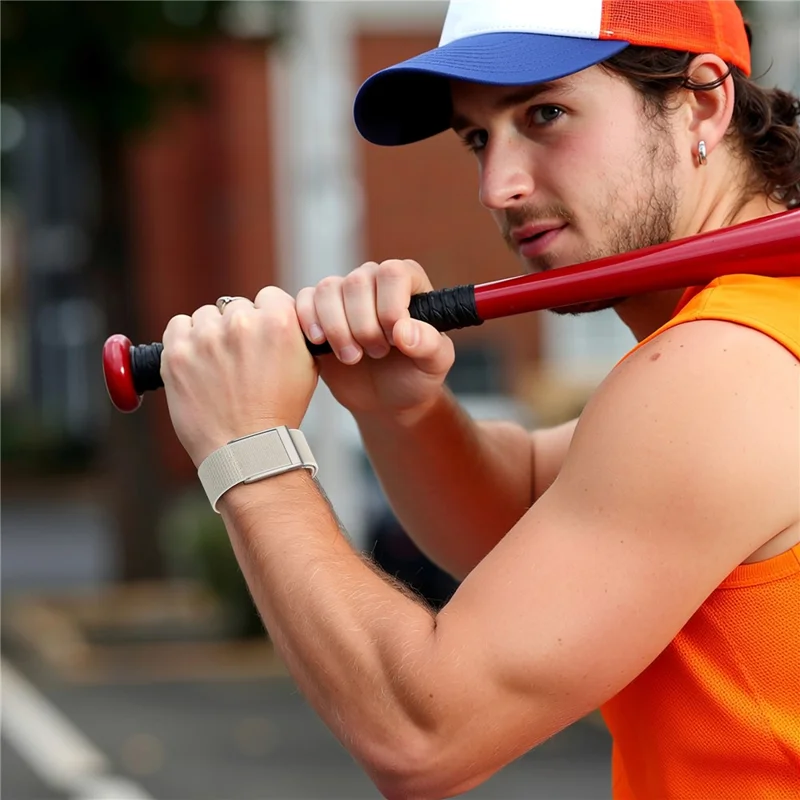 For WHOOP 5.0 LIFE MG Breathable Nylon Loop Band Magic Tape Adjustable Sports Watch Strap - Starlight