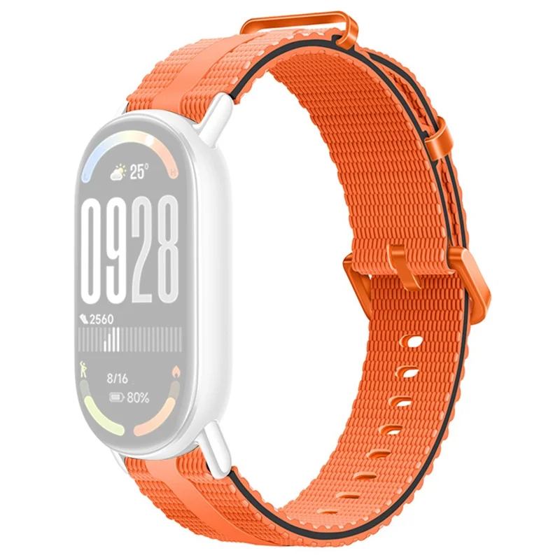 Silicone Strap for Xiaomi Smart Band 10 / 9 / 8 Watch Band Linear Texture Sport Wristband - Orange+Black