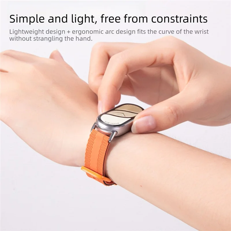 Silicone Strap for Xiaomi Smart Band 10 / 9 / 8 Watch Band Linear Texture Sport Wristband - Orange+Black