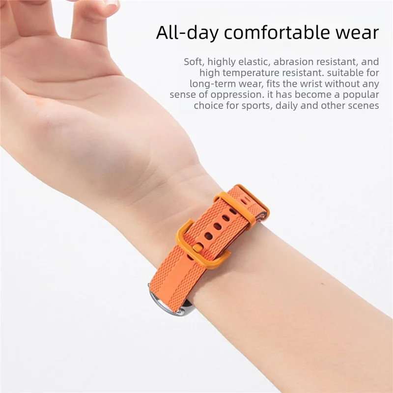 Silicone Strap for Xiaomi Smart Band 10 / 9 / 8 Watch Band Linear Texture Sport Wristband - Orange+Black