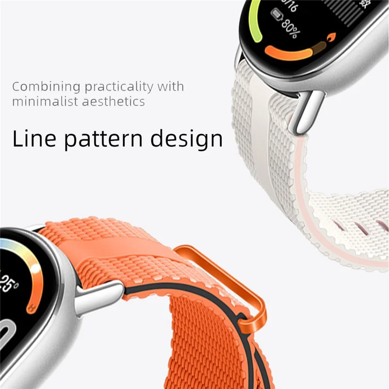 Silicone Strap for Xiaomi Smart Band 10 / 9 / 8 Watch Band Linear Texture Sport Wristband - Orange+Black