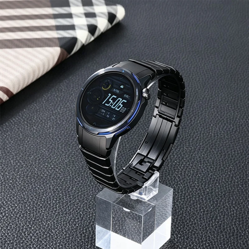 Austauschbares Titanlegierungs-Metallarmband für Huawei Watch GT Runner 2, verstellbar – Schwarz