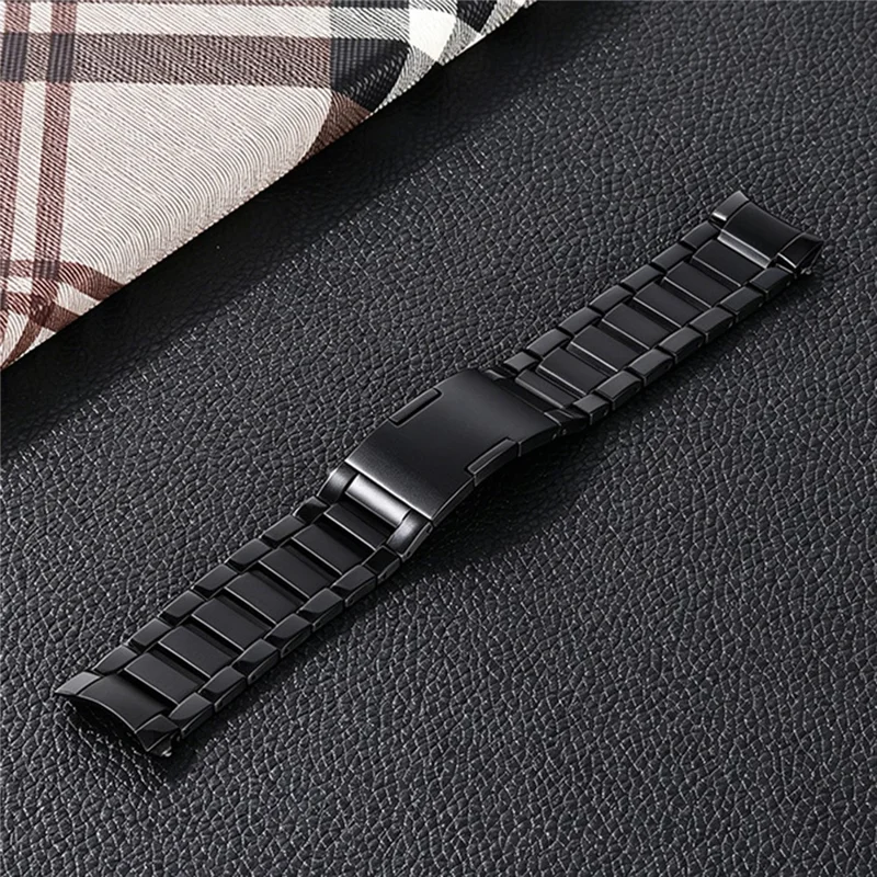 Bracelet métallique en alliage de titane pour Xiaomi Watch 5, design à trois maillons, bracelet de remplacement - Noir