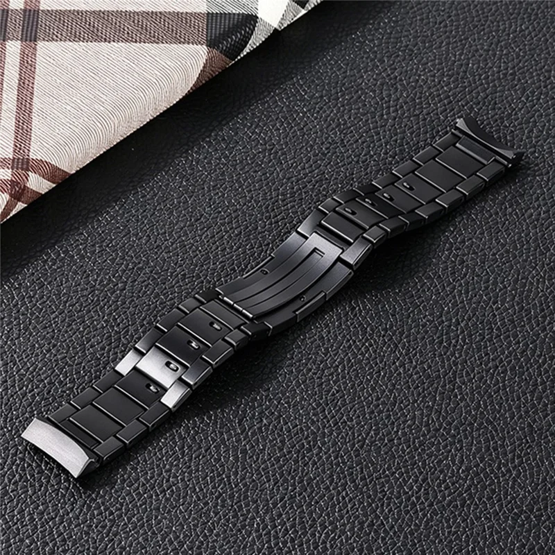 Bracelet métallique en alliage de titane pour Xiaomi Watch 5, design à trois maillons, bracelet de remplacement - Noir
