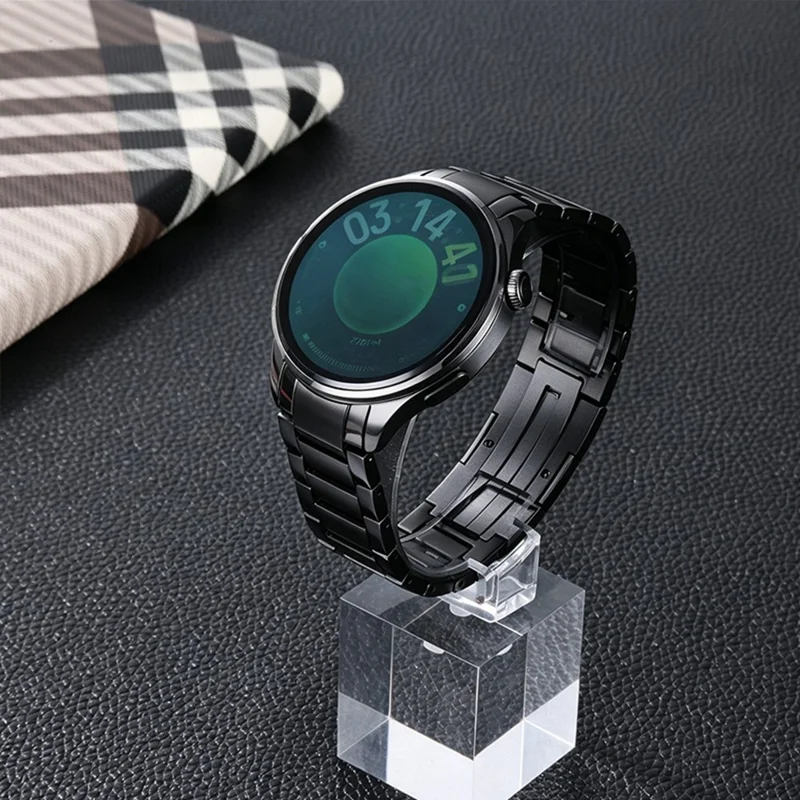 Bracelet métallique en alliage de titane pour Xiaomi Watch 5, design à trois maillons, bracelet de remplacement - Noir