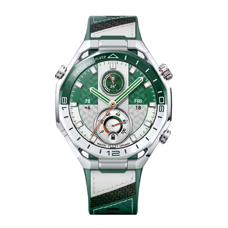 22mm Strap for Huawei Watch Ultimate 2 / GT 6 46mm / GT 5 46mm / GT 5 Pro 46mm Microfiber Leather + Silicone Watch Band with Quick Release Spring Bar - Green