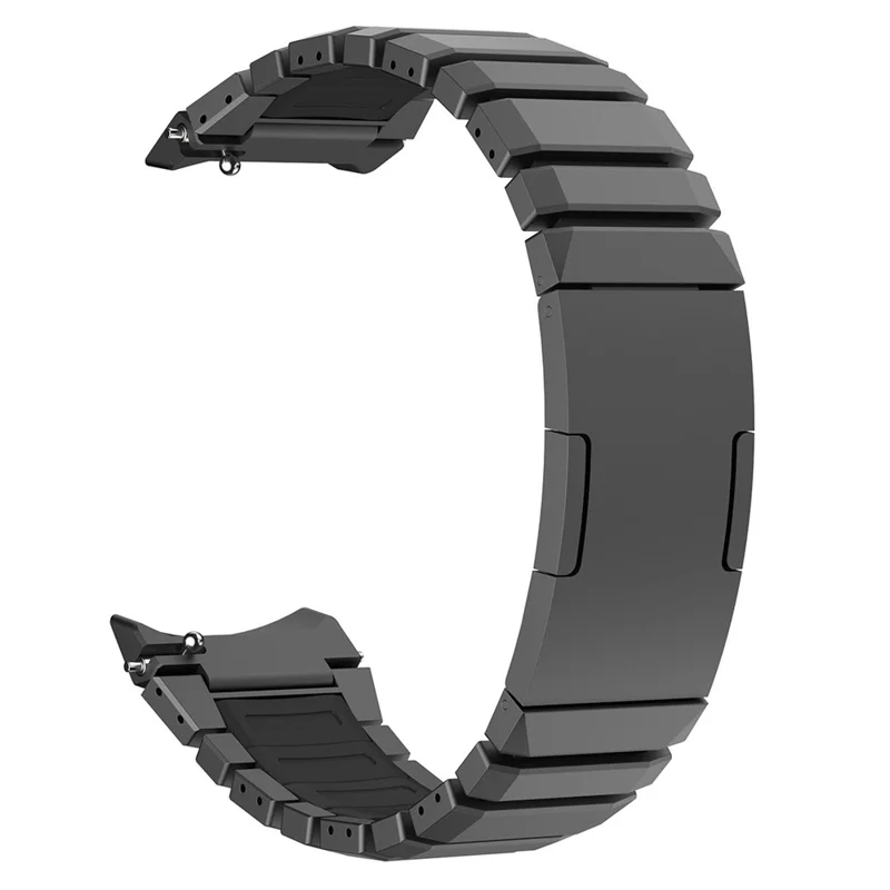 For Huawei Watch GT Runner 2 Silicone + Titanium Alloy Dual Color Watch Strap with Folding Buckle - Black