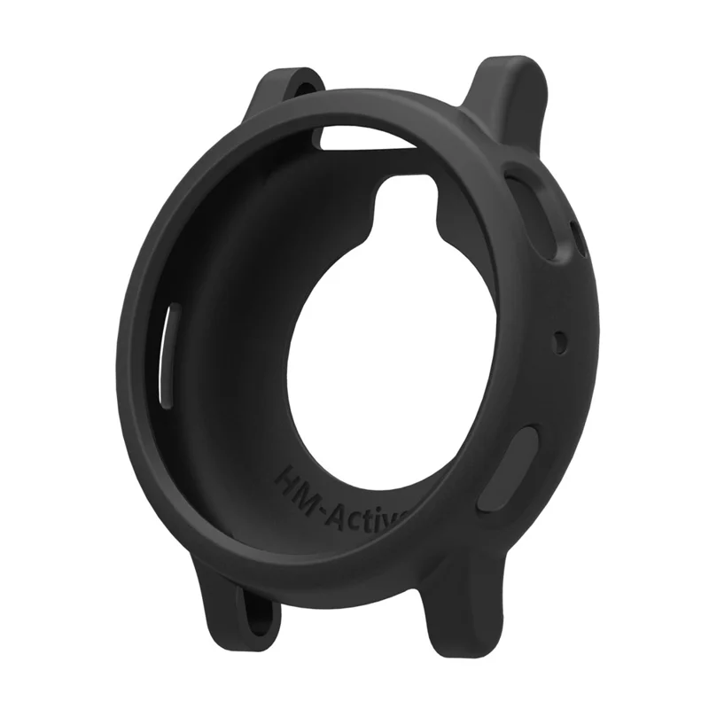 For Huami Amazfit Active Max Breathable Silicone Sports Watch Strap with Watch Case - Black
