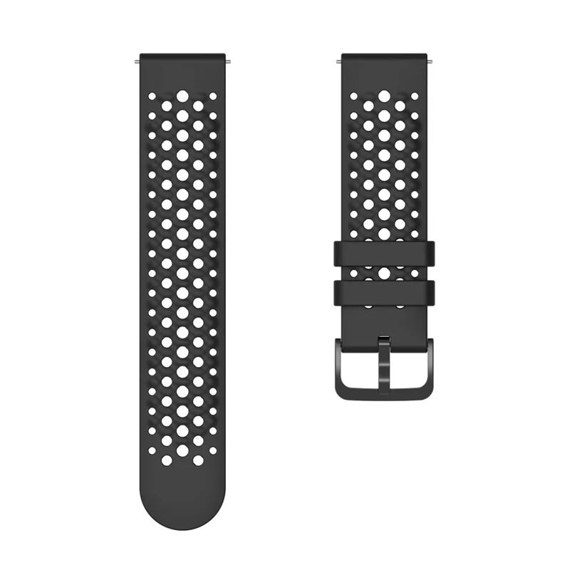 For Huami Amazfit Active Max Breathable Silicone Sports Watch Strap with Watch Case - Black