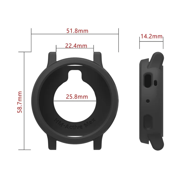 For Huami Amazfit Active Max Breathable Silicone Sports Watch Strap with Watch Case - Black
