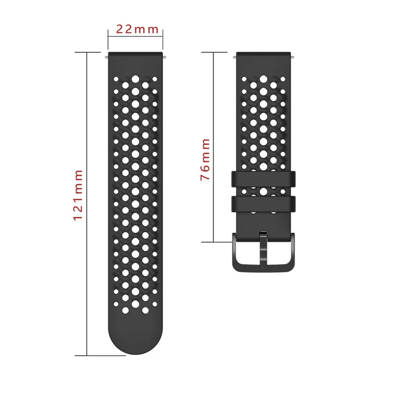 For Huami Amazfit Active Max Breathable Silicone Sports Watch Strap with Watch Case - Black