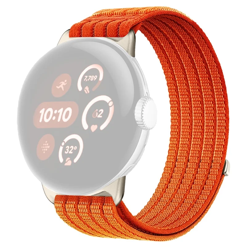 For Google Pixel Watch 4 45mm / Watch 3 45mm Nylon Breathable Woven Band Replacement Wristband - Orange