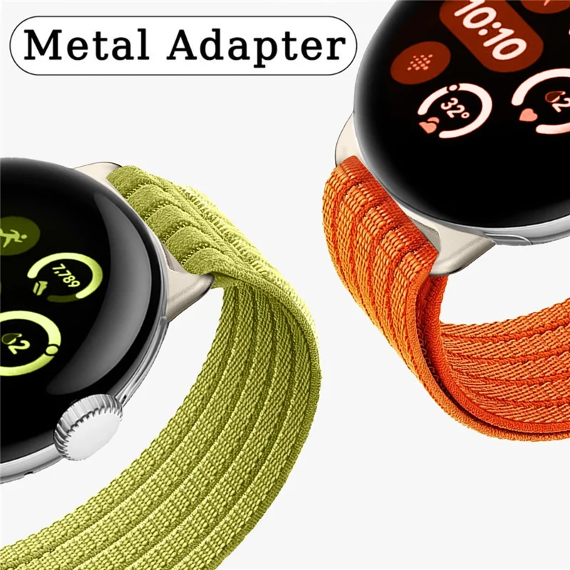 For Google Pixel Watch 4 45mm / Watch 3 45mm Nylon Breathable Woven Band Replacement Wristband - Orange