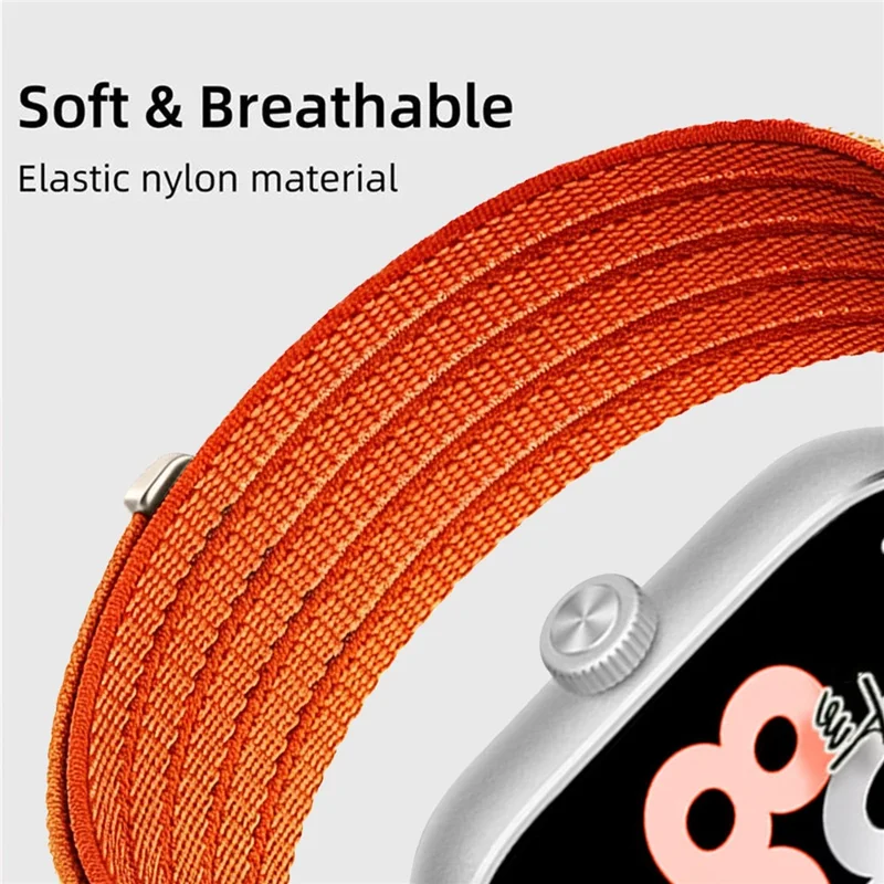 Strap for Xiaomi Smart Band 10 Pro / 9 Pro / 8 Pro / Redmi Watch 6 / 5 / 4 Nylon Breathable Woven Band Replacement Wristband - Orange