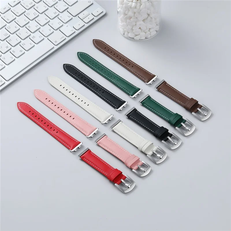 Strap for Huawei Band 11 Pro NFC  /  11 NFC  /  11 Pro  /  11 Genuine Cow Leather Band Quick Release Replacement Wristband - Brown