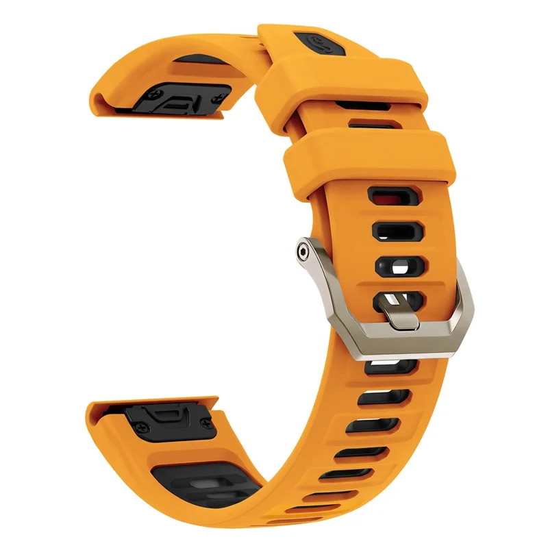 Für Huami Amazfit T-Rex Ultra 2 Silikonarmband Schnellwechsel Wellenmuster Zweifarbige Band - Orange+Schwarz