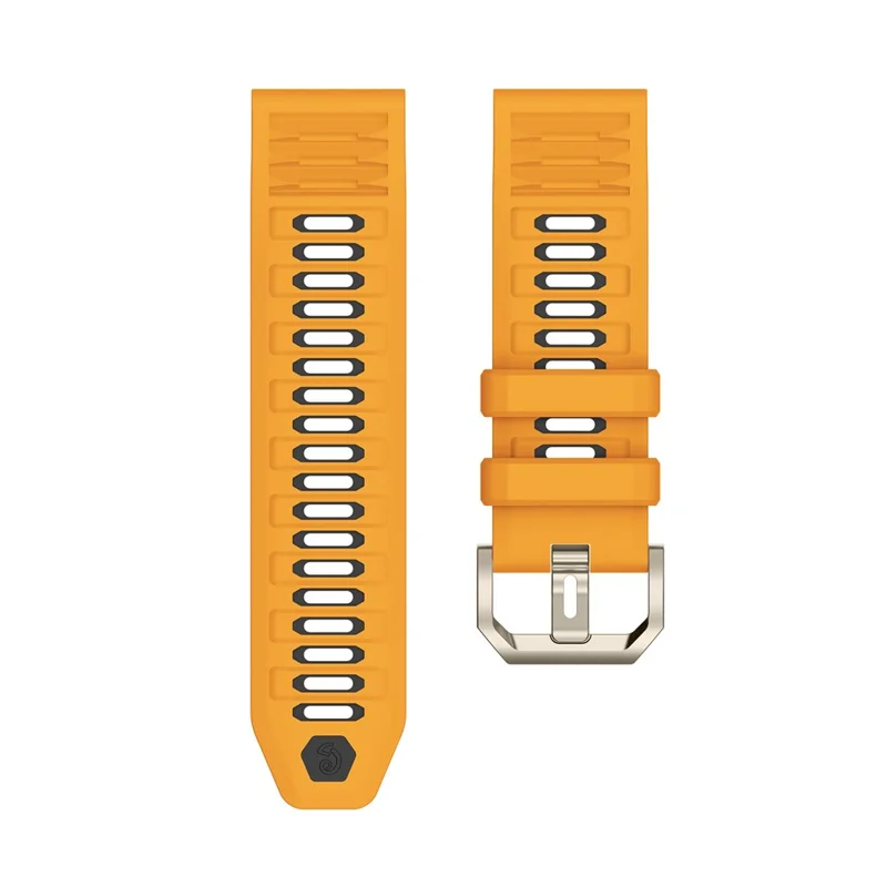 Für Huami Amazfit T-Rex Ultra 2 Silikonarmband Schnellwechsel Wellenmuster Zweifarbige Band - Orange+Schwarz