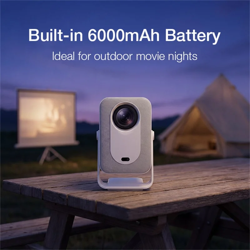 IMC600 Mini Portable Projector 1+8GB Storage 720P HD WiFi 6 Android 14 Auto Focus Home Theater Projector - EU Plug
