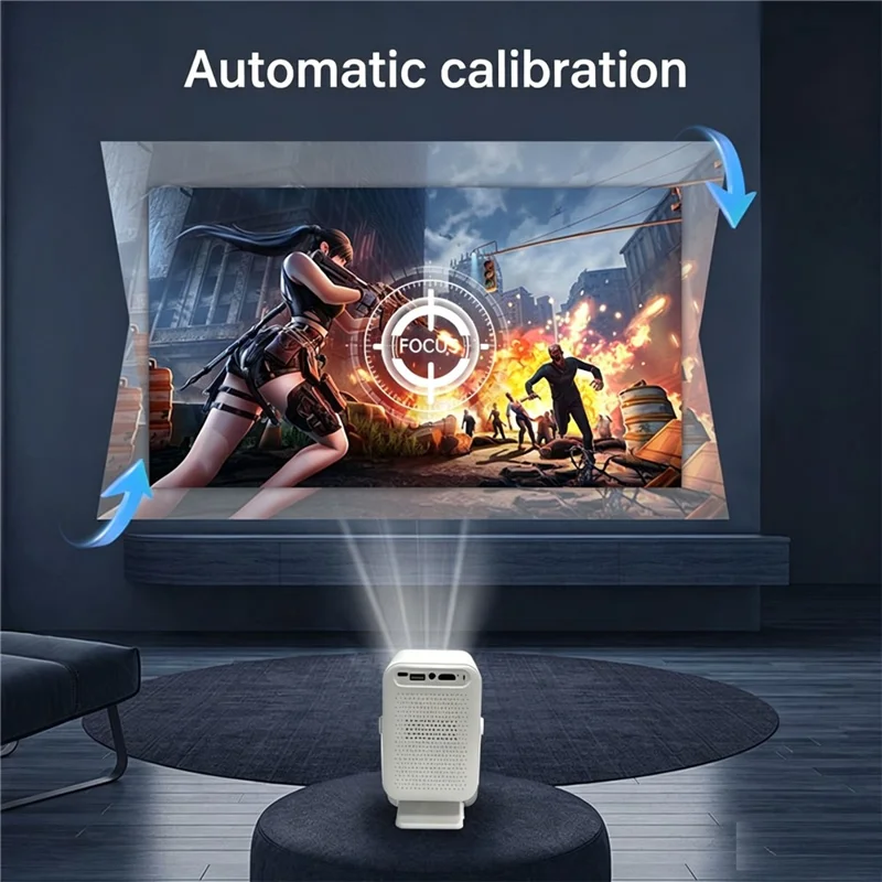 IMC600 Mini Portable Projector 1+8GB Storage 720P HD WiFi 6 Android 14 Auto Focus Home Theater Projector - EU Plug