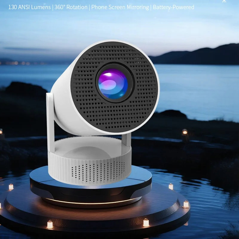 HY300 Pro Max Android 13 Portable Projector 1280x720P 130 ANSI WiFi 6 Bluetooth-compatible 5.4 Home Theater - EU Plug