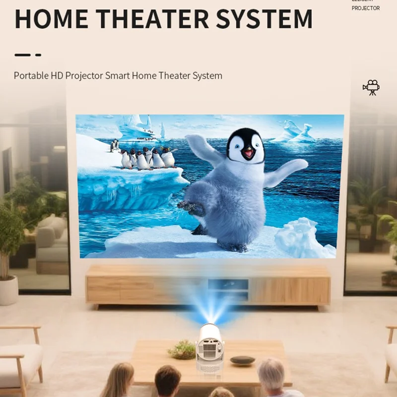 HY300 Pro Max Android 13 Portable Projector 1280x720P 130 ANSI WiFi 6 Bluetooth-compatible 5.4 Home Theater - EU Plug