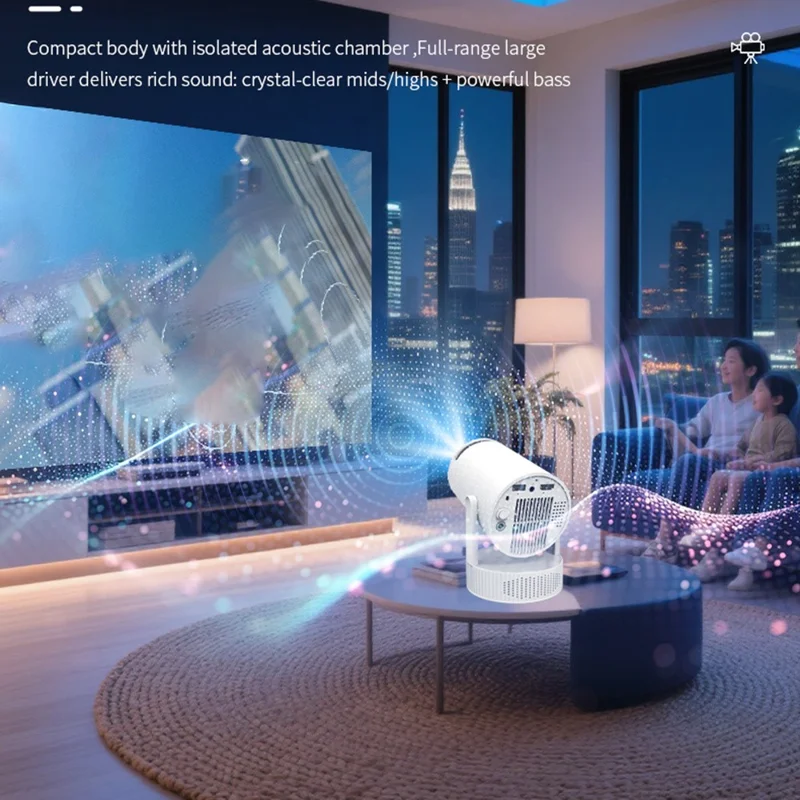 HY300 Pro Max Android 13 Portable Projector 1280x720P 130 ANSI WiFi 6 Bluetooth-compatible 5.4 Home Theater - EU Plug