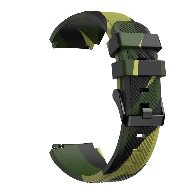 Correa de repuesto de silicona de camuflaje de onda de 22 mm para Samsung Gear S3 Classic/S3 Frontier/Xiaomi Haylou RT LS05s/RS3 LS04 - Verde del ejército