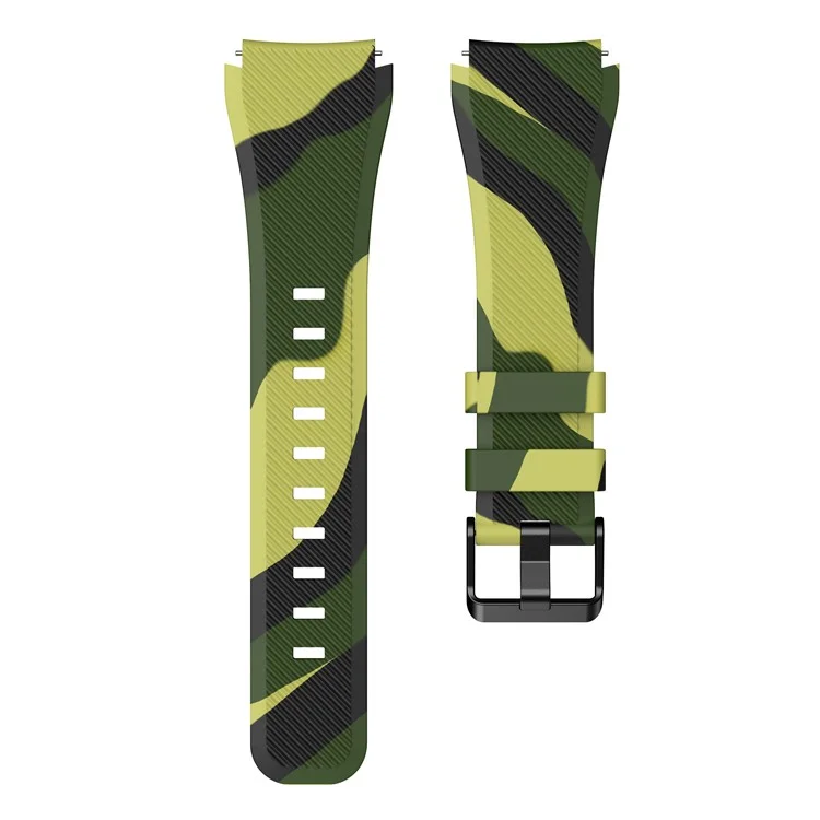 Correa de repuesto de silicona de camuflaje de onda de 22 mm para Samsung Gear S3 Classic/S3 Frontier/Xiaomi Haylou RT LS05s/RS3 LS04 - Verde del ejército