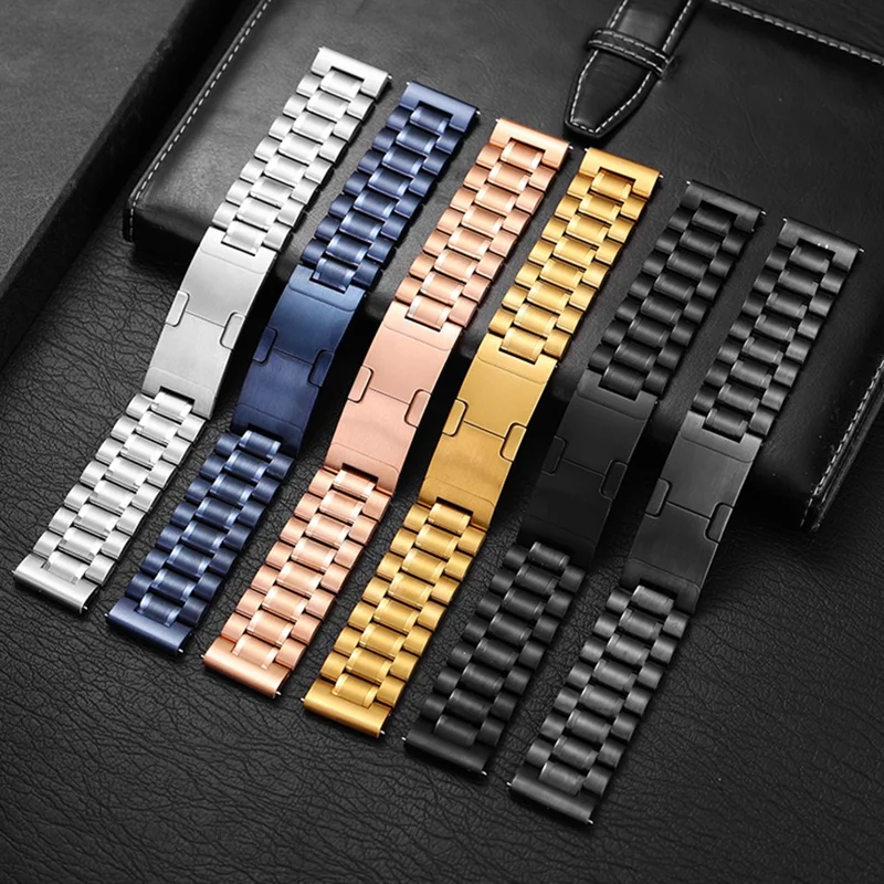 For Samsung Galaxy Watch 46mm Metal Strap Quick Release Five-Bead Stainless Steel Watch Band - Silver