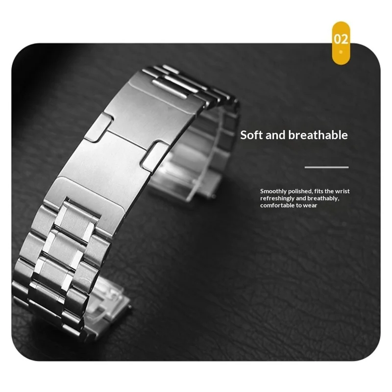 For Samsung Galaxy Watch 46mm Metal Strap Quick Release Five-Bead Stainless Steel Watch Band - Silver