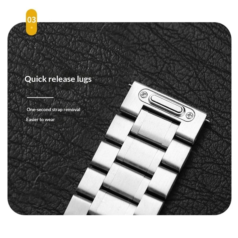 For Samsung Galaxy Watch 46mm Metal Strap Quick Release Five-Bead Stainless Steel Watch Band - Silver