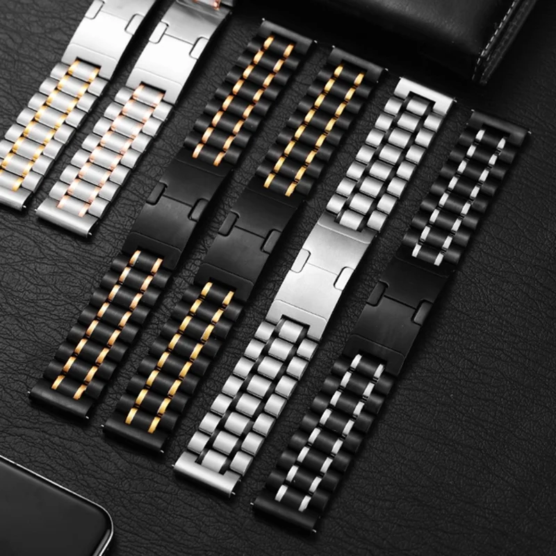 For Samsung Galaxy Watch 46mm Metal Strap Quick Release Five-Bead Stainless Steel Watch Band - Silver