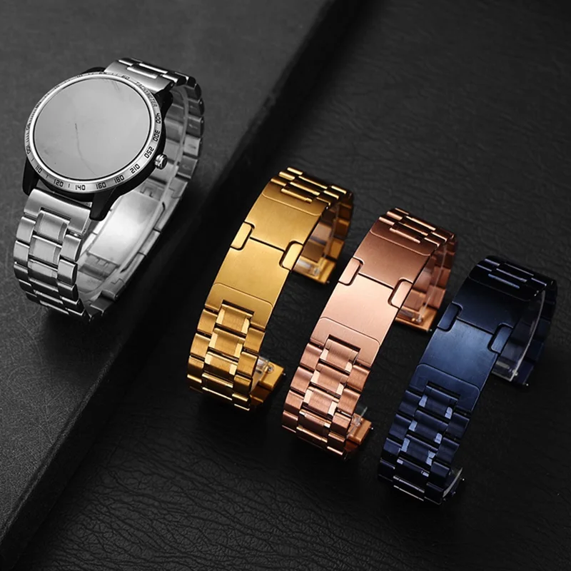 For Samsung Galaxy Watch 46mm Metal Strap Quick Release Five-Bead Stainless Steel Watch Band - Silver