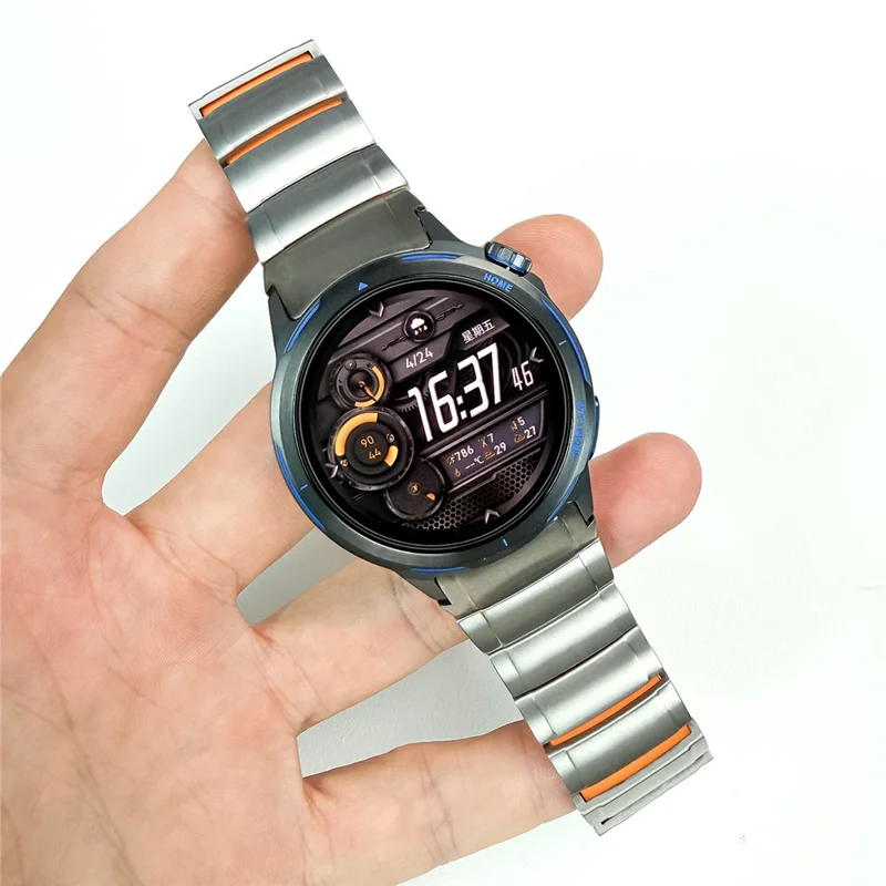 For Huawei Watch GT Runner 2 Metal Strap 22mm Titanium Alloy Watch Band with Turtle Shell Buckle - Silver