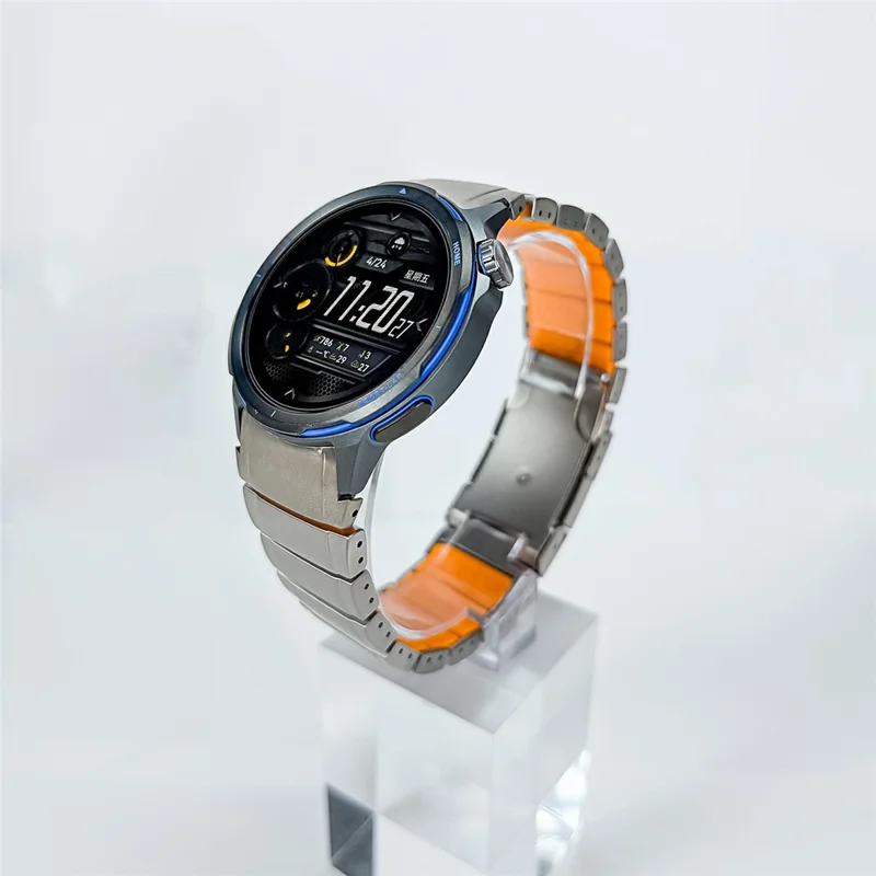 For Huawei Watch GT Runner 2 Metal Strap 22mm Titanium Alloy Watch Band with Turtle Shell Buckle - Silver