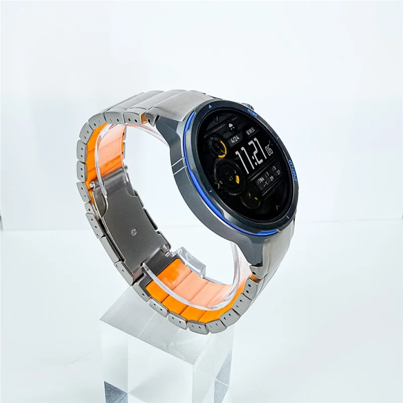 For Huawei Watch GT Runner 2 Metal Strap 22mm Titanium Alloy Watch Band with Turtle Shell Buckle - Silver