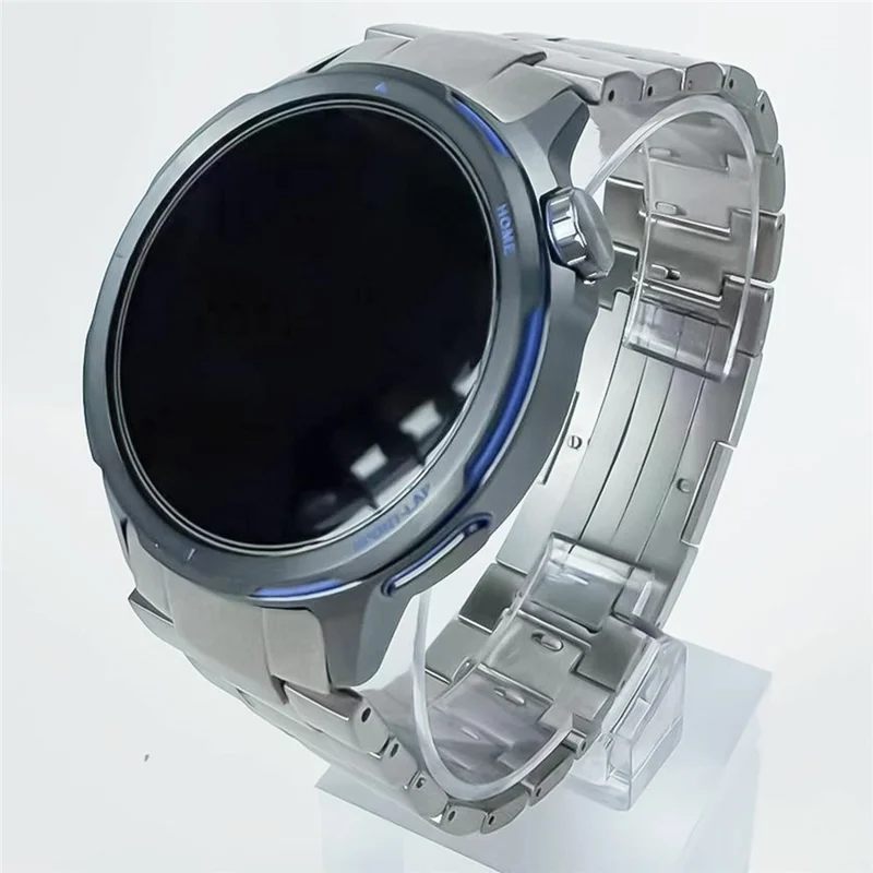For Huawei Watch GT Runner 2 Titanium Alloy Band Three-Link Chain  Metal Wristband Strap - Silver