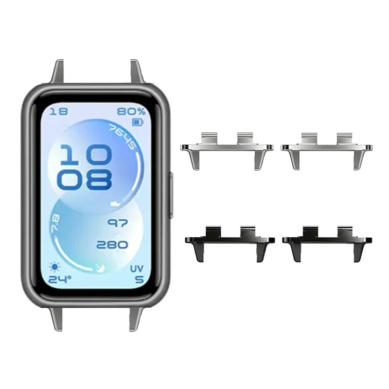 1 par till Huawei Band 11 / 11 Pro 12 mm urbandkoppling, snabbfriläggning, metalladapter – Svart